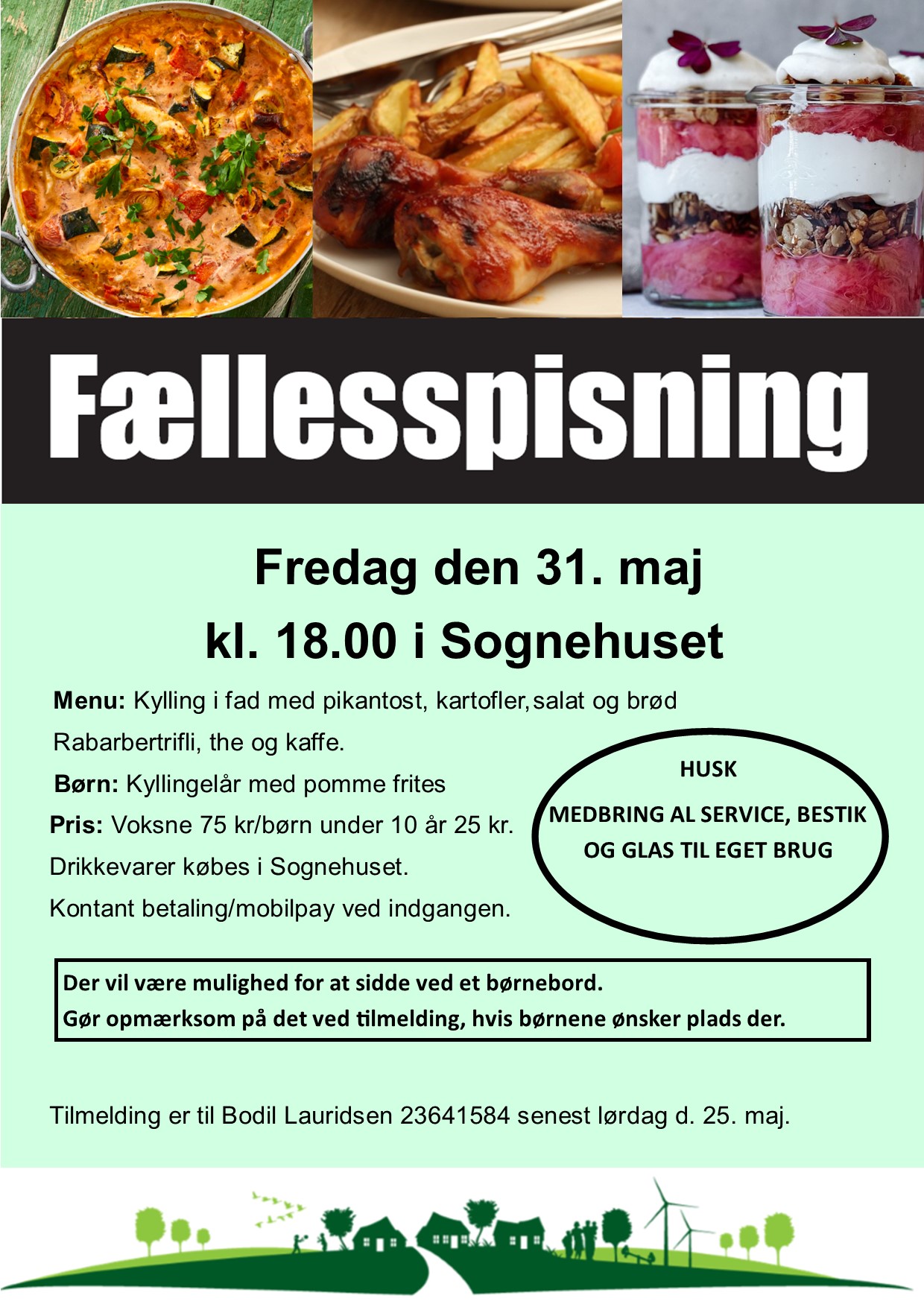 Fællesspisning i No Sognehus den 31. maj 2024.